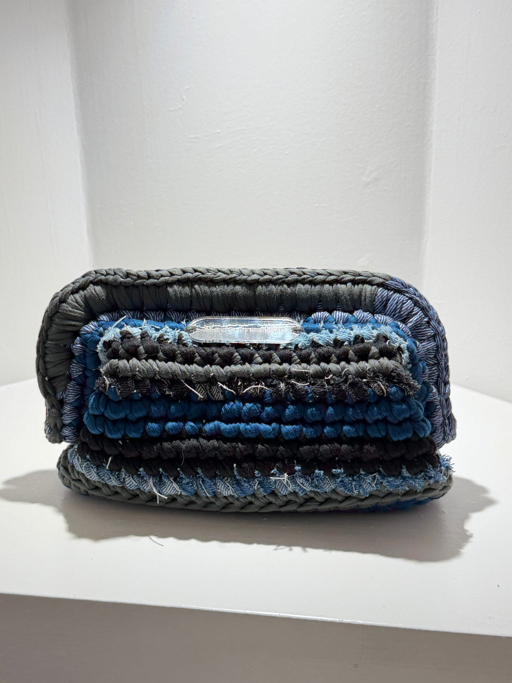 Denim clutch bag