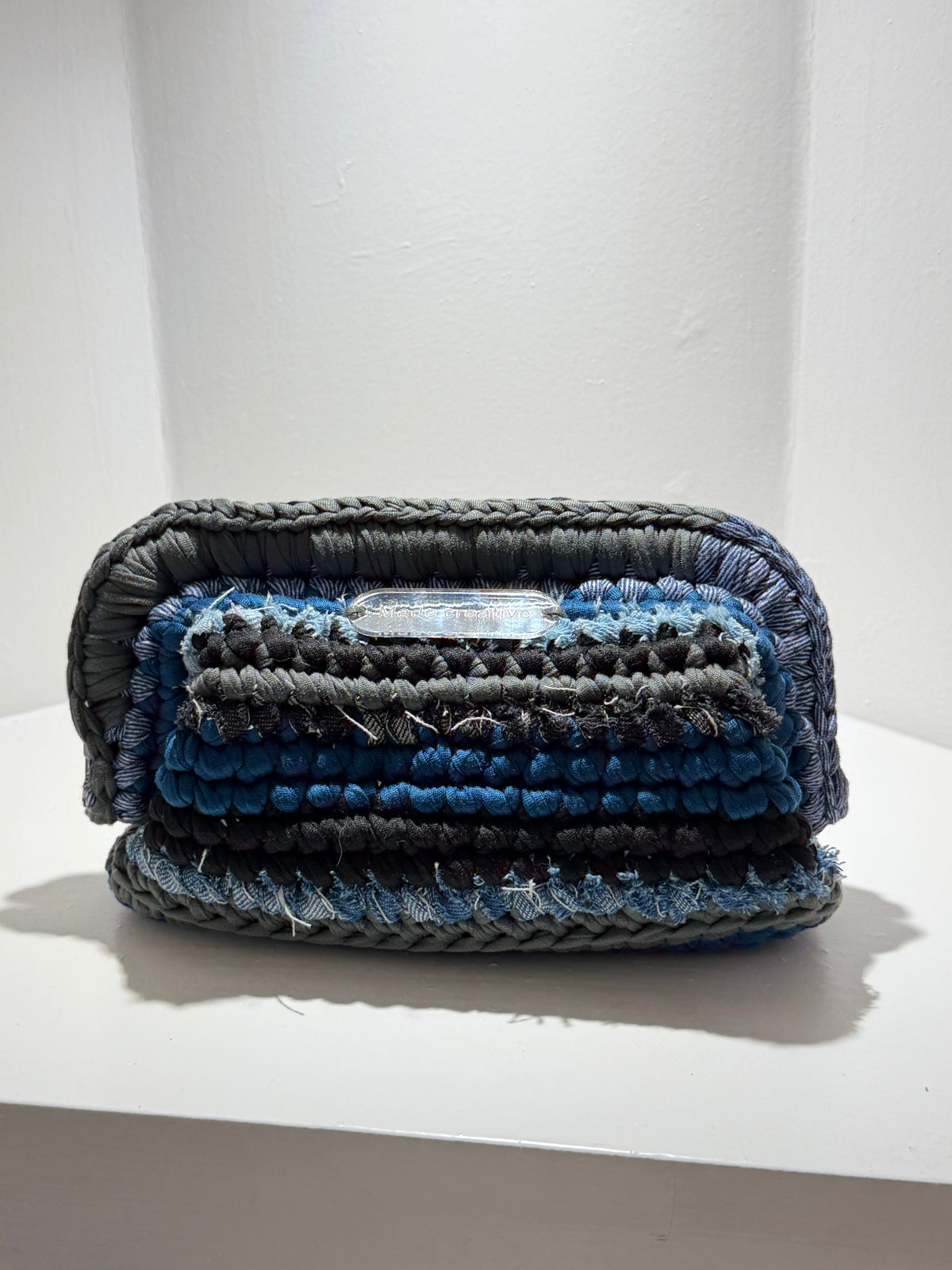 Denim clutch bag