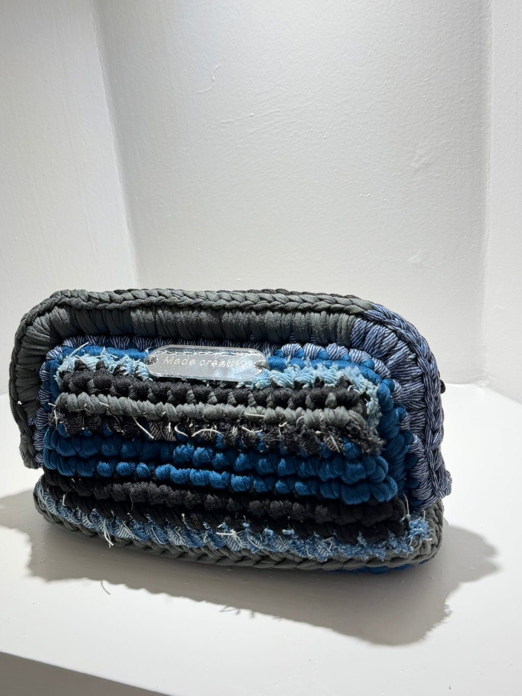 Denim clutch bag