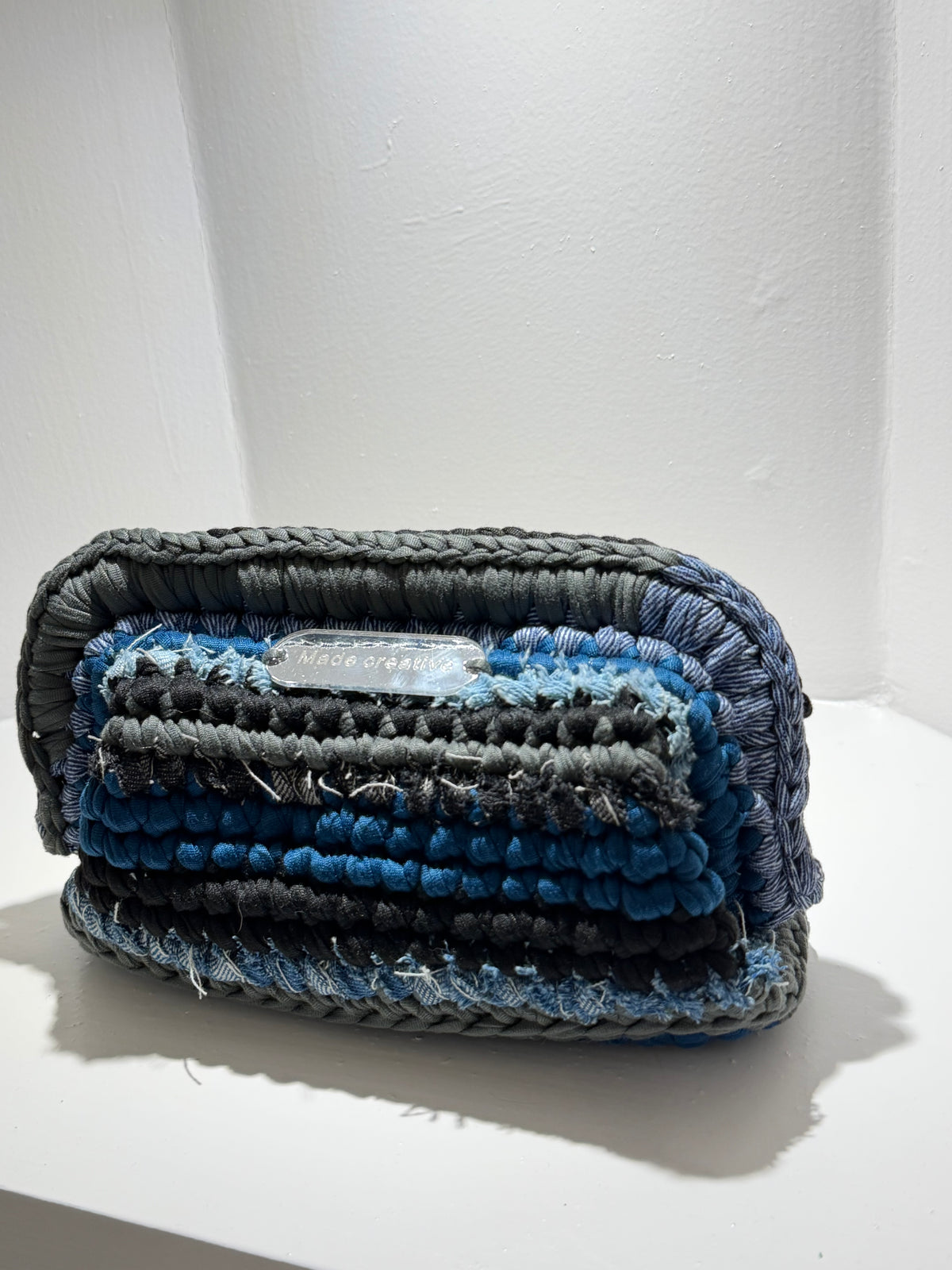 Denim clutch bag
